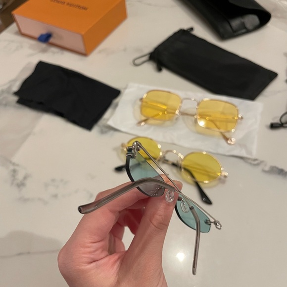 Sell In A Bundle — 3 Yellow and Green Sunglasses in Different Shapes of Lenses - Picture 5 of 12